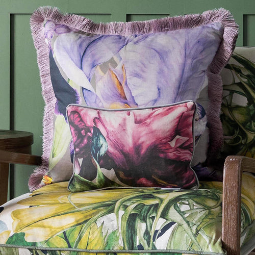 Floral Pink Cushions - Sennen Printed Feather Filled Cushion Fuchsia Marie Burke