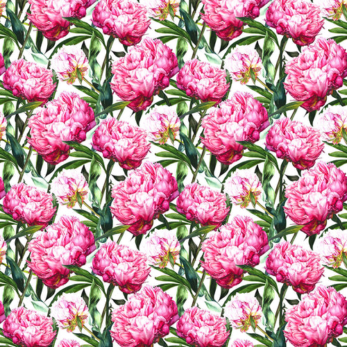 Floral Pink Fabric - Sennen Printed Cotton Fabric (By The Metre) Fuchsia Marie Burke
