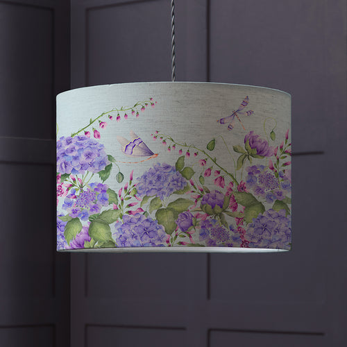 Floral Purple Lighting - Seraphinia Eva Printed Lamp Shade Duck Egg Voyage Maison