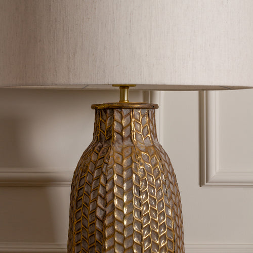Geometric Gold Lighting - Serena  Lamp Base Gold/Whitewash Voyage Maison