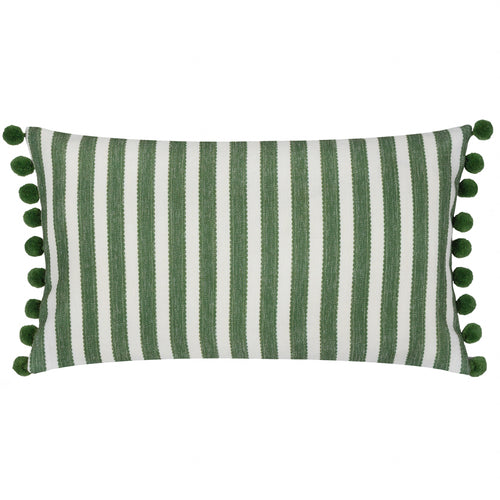 Woodland Green Cushions - Sessile Leaf Printed Feather Rich Filled Cushion Leaf Green Sanderson