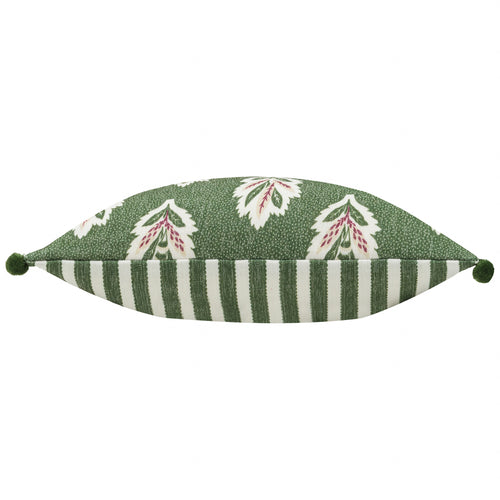 Woodland Green Cushions - Sessile Leaf Printed Feather Rich Filled Cushion Leaf Green Sanderson