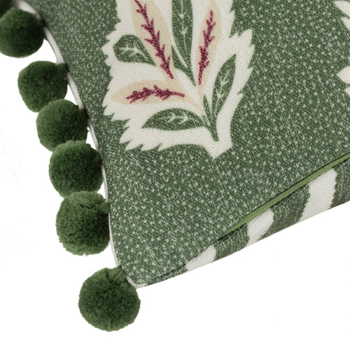 Woodland Green Cushions - Sessile Leaf Printed Feather Rich Filled Cushion Leaf Green Sanderson