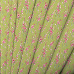 Seville Printed Cotton Poplin Apparel Fabric (By The Metre) Blossom/Lime