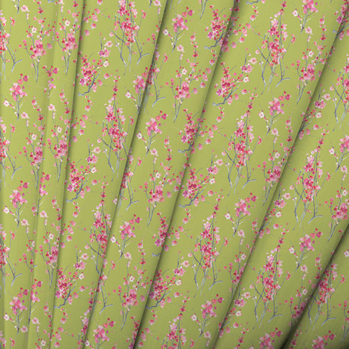 Voyage Maison Seville Printed Cotton Poplin Apparel Fabric Remnant in Blossom/Lime