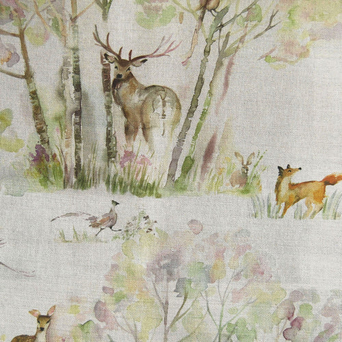 Animal Cream Fabric - Sherwood Printed Linen Fabric (By The Metre) Natural Voyage Maison