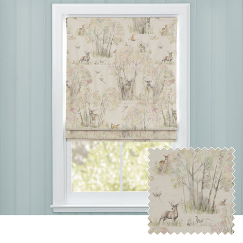 Animal Cream M2M - Sherwood Printed Linen Made to Measure Roman Blinds Natural Voyage Maison