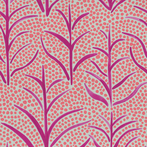 Abstract Pink Fabric - Simba Print Printed Linen Fabric (By The Metre) Watermelon Voyage Maison