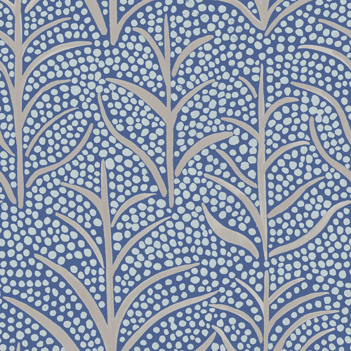 Floral Blue Wallpaper - Simba  1.4m Wide Width Wallpaper (By The Metre) Indigo Voyage Maison