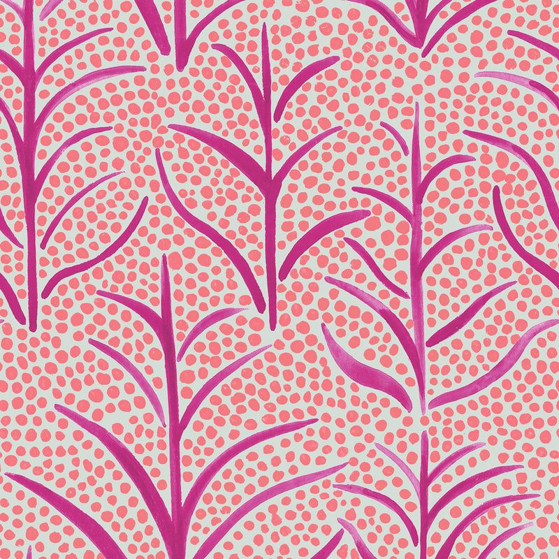 Floral Pink Wallpaper - Simba  1.4m Wide Width Wallpaper (By The Metre) Watermelon Voyage Maison