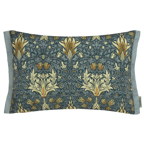 Floral Blue Cushions - Snakeshead Printed Outdoor Polyester Filled Cushion Indigo/Stone Morris & Co