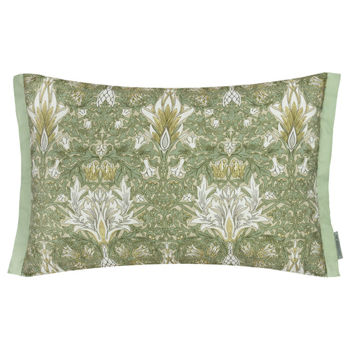 Floral Green Cushions - Snakeshead Printed Outdoor Polyester Filled Cushion Sunflower/Stone Morris & Co