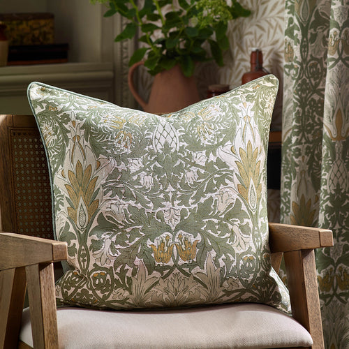 Floral Multi Cushions - Snakes Head Chenille Feather Rich Filled Cushion Sunflower/Stone Morris & Co