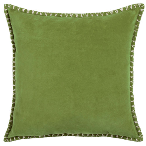 Additions Stitch Embroidered Feather Cushion in Grass