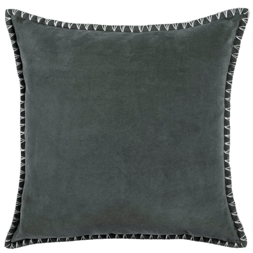 Additions Stitch Embroidered Feather Cushion in Storm