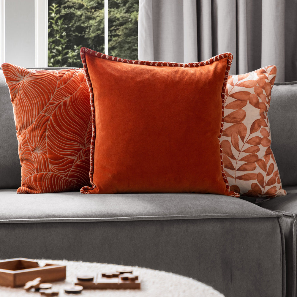 Rustic shop orange cushions