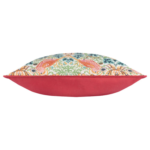 Floral Pink Cushions - Strawberry Thief Outdoor Polyester Filled Cushion Coral/Leaf Green Morris & Co