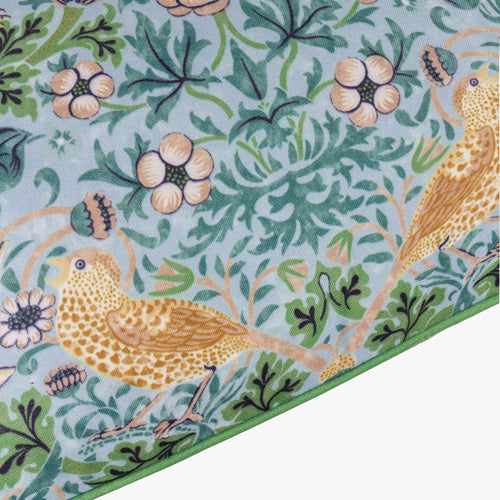 Floral Green Cushions - Strawberry Thief Outdoor Polyester Filled Cushion Mineral/Yellow Morris & Co