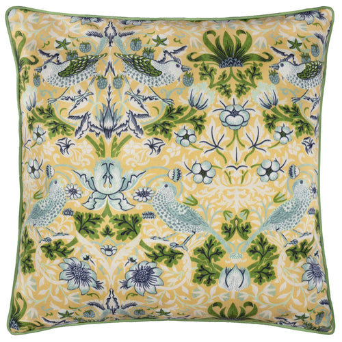 Floral Yellow Cushions - Strawberry Thief Outdoor Polyester Filled Cushion Sunflower Morris & Co