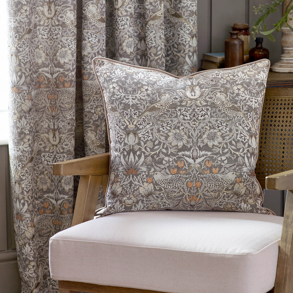 Strawberry Thief Beige Piped Jacquard Feather Rich Filled