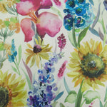 Sunflower Printed Linen Fabric (By The Metre) Cream