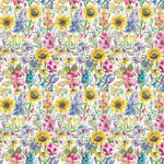Sunflower Printed Linen Fabric (By The Metre) Cream