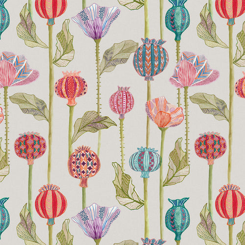 Floral Multi Wallpaper - Sutami  1.4m Wide Width Wallpaper (By The Metre) Carnival Voyage Maison