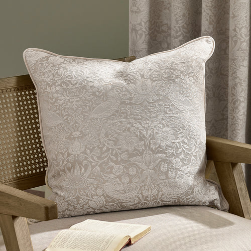 Strawberry Thief Jacquard Cushion Linen