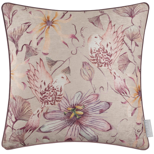 Animal Purple Cushions - Sybil Printed Piped Feather Filled Cushion Hyacinth Voyage Maison
