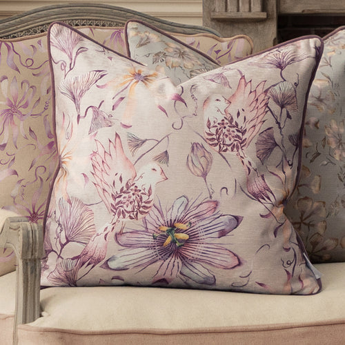 Animal Purple Cushions - Sybil Printed Piped Feather Filled Cushion Hyacinth Voyage Maison