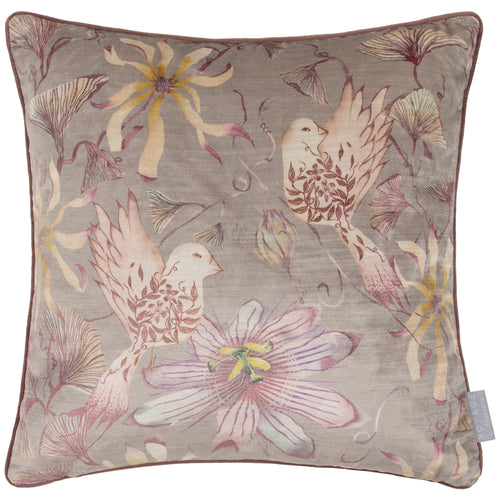 Animal Purple Cushions - Sybil Printed Piped Feather Filled Cushion Viola Voyage Maison