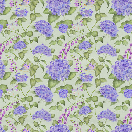 Floral Blue Fabric - Sylvana Printed Cotton Fabric (By The Metre) Sage Voyage Maison