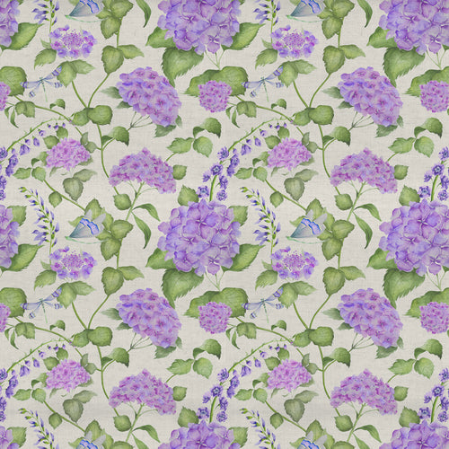 Floral Purple Fabric - Sylvana Printed Cotton Fabric (By The Metre) Violet Voyage Maison