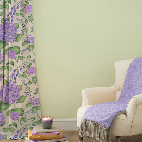 Floral Purple Fabric - Sylvana Printed Cotton Fabric (By The Metre) Violet Voyage Maison