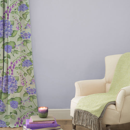 Floral Blue M2M - Sylvana Printed Cotton Made to Measure Curtains Sage Voyage Maison