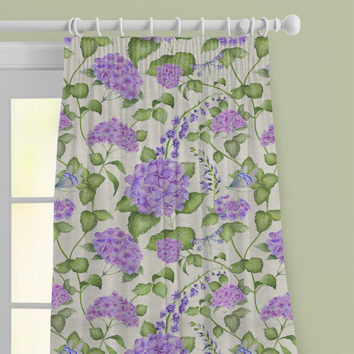 Floral Purple M2M - Sylvana Printed Cotton Made to Measure Curtains Violet Voyage Maison