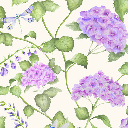 Floral Purple Wallpaper - Sylvana  1.4m Wide Width Wallpaper (By The Metre) Violet Voyage Maison