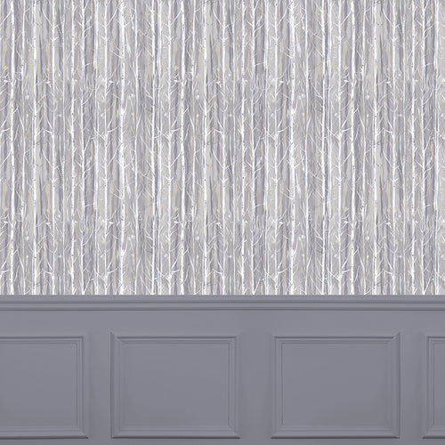 Abstract Grey Wallpaper - Synnova  1.4m Wide Width Wallpaper (By The Metre) Foil Voyage Maison