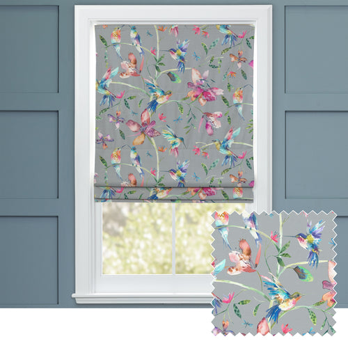 Animal Blue M2M - Tafuna Printed Cotton Made to Measure Roman Blinds Robins Egg Voyage Maison