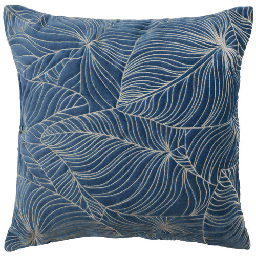 Additions Taro Embroidered Feather Cushion in Bluebell