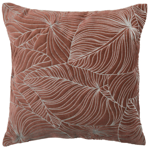 Additions Taro Embroidered Feather Cushion in Persimmon
