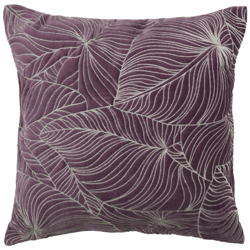 Additions Taro Embroidered Feather Cushion in Plum