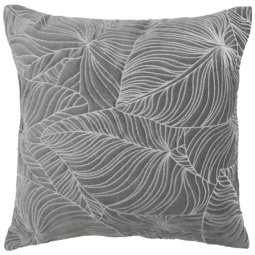 Additions Taro Embroidered Feather Cushion in Steel
