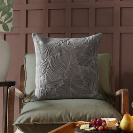Voyage Maison Taro Embroidered Feather Cushion in Steel