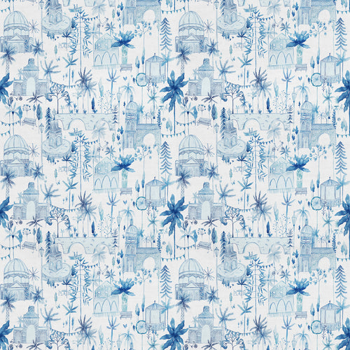 Global Blue Fabric - Tellaro Printed Cotton Fabric (By The Metre) Cobalt Voyage Maison