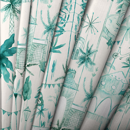 Global Blue Fabric - Tellaro Printed Cotton Fabric (By The Metre) Seamist Voyage Maison