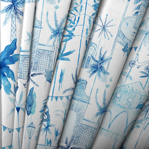 Global Blue M2M - Tellaro Printed Cotton Made to Measure Roman Blinds Cobalt Voyage Maison