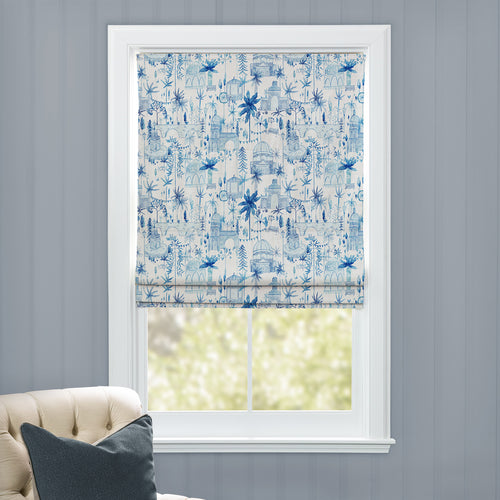 Global Blue M2M - Tellaro Printed Cotton Made to Measure Roman Blinds Cobalt Voyage Maison