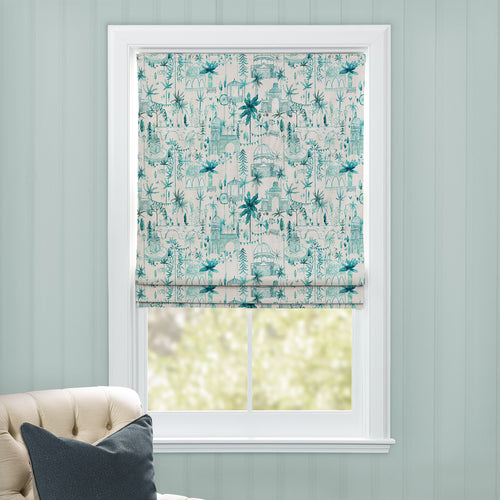 Global Blue M2M - Tellaro Printed Cotton Made to Measure Roman Blinds Seamist Voyage Maison