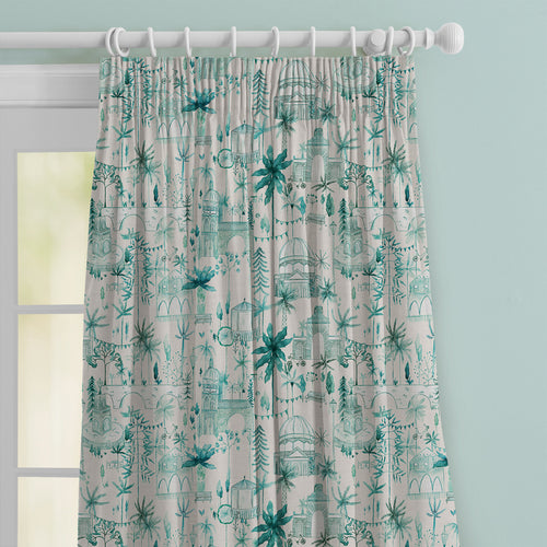 Global Blue M2M - Tellaro Printed Cotton Made to Measure Curtains Seamist Voyage Maison